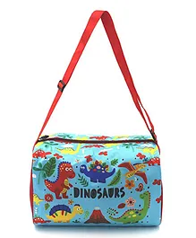 Li'll Pumpkins Dinosaurs Printed Travels Duffle Bag Blue - Height 8 Inch
