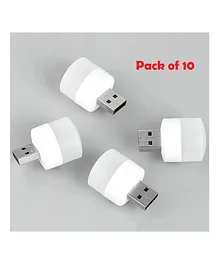 Mihar Essentials Plug in LED Night Light Mini USB LED Light Flexible USB LED Ambient Light Mini Pack of 10 - White