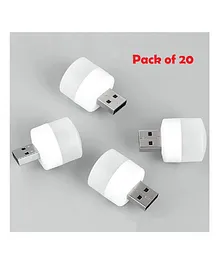Mihar Essentials Plug in LED Night Light Mini USB LED Light Flexible USB LED Ambient Light Mini Pack of 20 - White