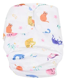 haus & kinder Roarsome Freesize Reusable Baby Cloth Diaper Meow - Pink