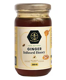 Shiva Organic Ginger Infused Honey 100% Natural and Pure No Added Sugar No Added Color Flavour Unadulterated - 250 g