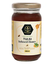 Shiva Organic Tulsi Infused Honey  100% Natural and Pure No Added Sugar No Added Color Flavour Unadulterated - 250 g