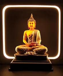 WENS Gautama Buddha Statue Decorative Set with LED Light - Yellow
