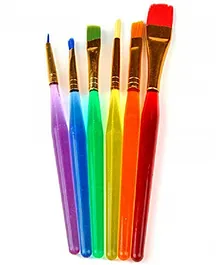 Kunya 6 pc Colorful Paint Brush Nail Brush Art Artistic Brush Water Coloring Brushes Flat Paint Brush for Oil Acrylic & Oil Paintings - Multicolor