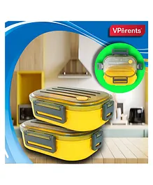 VParents  Leak Proof Lid with Air Hole Lunch Box with Spoon & Handle (Color May Vary)