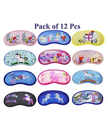 Asera Unicorn and BTS Theme Sleeping Mask Pack of 12 - Multicolor