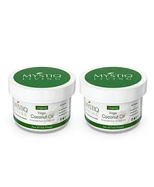 Mystiq Living Virgin Coconut Oil Jar Combo For Baby Massage Hair and Skin 100% Pure & Cold Pressed Pack of 2 - 500 ml