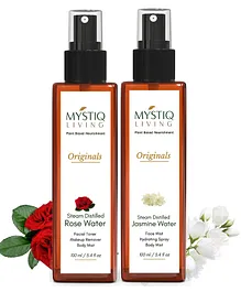 Mystiq Living Rose Water and Jasmine Water - 200 ml