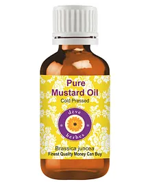 Deve Herbes Pure Mustard Oil Brassica Juncea Natural Therapeutic Grade Cold Pressed- 50 ml