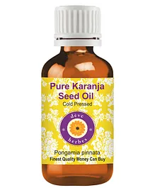 Deve Herbes Pure Karanja Seed Oil Pongamia Pinnata Natural Therapeutic Grade Cold Pressed- 50 ml