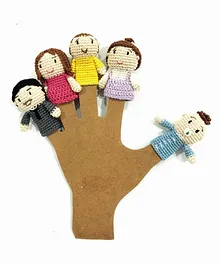 Happy Thread Crochet Finger Puppet Pack of 5 - Multicolor