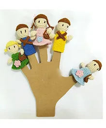 Happy Thread Crochet Finger Puppet Pack of 5 - Multicolour