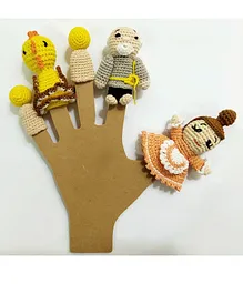 Happy Thread Crochet Finger Puppet Pack of  5 - Multicolor