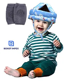 BOXOT IMPEX Baby Safety Helmet & Kneepads-Blue (Color And Print May Vary)