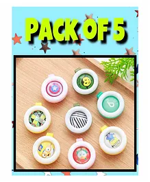 Boxot Impex Reusable Mosquito Repellent Badge Pack of 5 (Color and Design May Vary)
