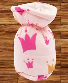 Mittenbooty Baby Bottle Cover Textile Small -Crown Print-Pink