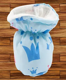 Mittenbooty Baby Bottle Cover Textile Small Crown Print-Blue