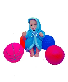 Korbox Squeezy Bath Boy & Ball Toys Pack Of 5 (Colour & Design May Vary)