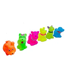 Korbox Squeezy Dog Shaped Bath Toys Pack Of 6 (Colour & Design May Vary)
