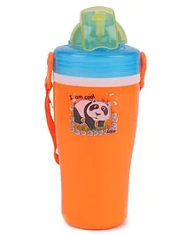 Jewel Insulated Water Bottle Cute Panda Print Orange - 410 ml