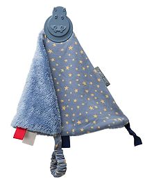 Cheeky Chompers Baby Blanket Comforter with Silicone Teething Section and Sensory Aids - Midnight Stars