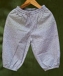 Love the World Today Seamless Leaf Hand Block Printed Unisex Harem Pants - Grey