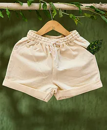 Love the World Today Solid Unisex Handwoven Kora Cotton Shorts - White
