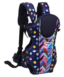Chinmay Kids 3 Way Baby Carrier With Detachable Bib & Head Cushion Ergonomic Multi Functional Baby Carrier Navy Blue Rainbow Back Carry