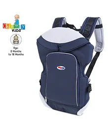 Chinmay Kids Ergonomic Kangaroo Design with Carrying Basket for Front & Back Use for Infant Baby Carrier Back Carry - Navy Blue
