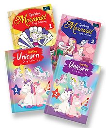 Sparkling Copy Coloring Books Set of 4 - English