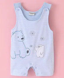 Wonderchild Sleeveless Polar Bear Embroidered Romper - Blue