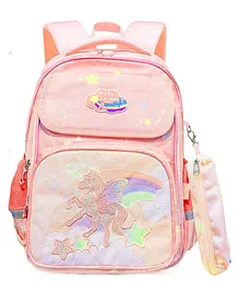 FunBlast Unicorn School Bag Peach - 16 Inches