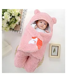 Brandonn Wearable Hooded Baby Swaddle Blanket - Pink