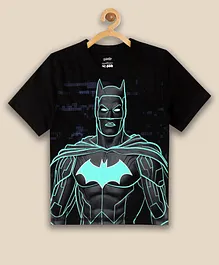 Kidsville DC Comics Super Heroes Featuring Half Sleeves Graphic Style Batman Printed Tee - Black