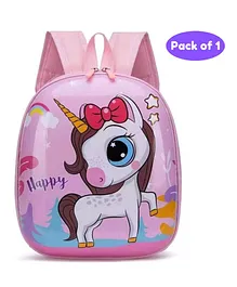 Pichku Hardcase School Bag Cartoon Backpack Unicorn Pink - 11.4 Inches