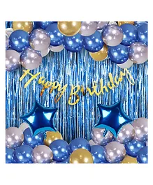 Puchku Happy Birthday Decorations Blue - Pack Of 41
