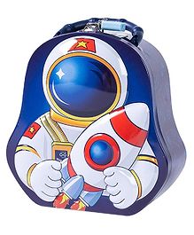 FunBlast Space Coin Box with Lock and Key for Kids - Blue