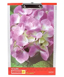 Camlin Exam Pad with Clip Support Leaf Print -Purple