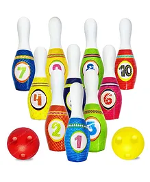 FunBlast Kids Bowling Play Set Toys with 10 Bottles and 2 Balls Game  Multicolor
