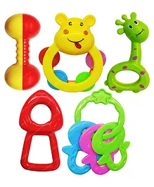 FunBlast Colourful Attractive Sound Rattles for Babies 5 Pcs - Assorted Design