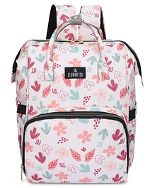The Clownfish Baby on Board Series Multipurpose Diaper Bag with Bottle Organizer & Tissues Dispensing Pocket in Polyester - White