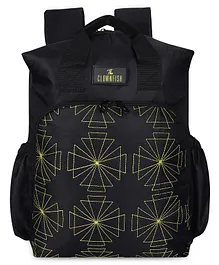 The Clownfish Mommy & Me Series Polyester Multipurpose Diaper Bag with Bottle Organizer & Changing Mat Sheet - Black