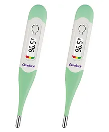 Ozocheck Digital Thermometer with Flexible Tip with waterproof 10 seconds fast result Pack of 2 - Green