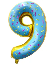 Shopperskart 9 Nine Candy Donut Theme 32inch Number Toy Foil Balloon Helium Quailty for Birthday Party Decoration-Multicolor - Pack of 1