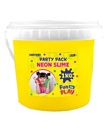 HOTKEI Neon Slime Yellow Fruit Scented Big Slimy Slime Gel Jelly Putty Toy Slime Bucket kit Set Toys for Girls Boys Kids Neon Slime - 1 Kg