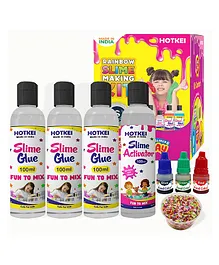 HOTKEI Make 15  Slimes Multicolor Scented DIY Toy Slimy Slime Activator Glue Gel Jelly Putty Making kit Set Toy for Boys Girls Kids- Multicolor