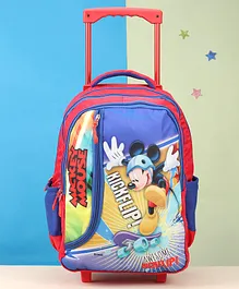 Disney Mickey Mouse Trolley School Bag Trolley Blue & Red - 19.4 Inches (Color and Print May Vary)