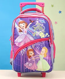 Sofia the First Kids School Bag Trolley- Height 18 Inches (Color and Print may vary)