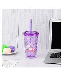 The procure Store Unicorn with Rainbow Printed Sippers Purple - 500 ml