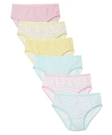 Charm n Cherish 100% Cotton Pack Of 6 Floral Printed Panties   - Multi Colour